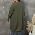 thumbnail image 4 of Lovskoo Long Cardigans for Women Trendy Large Loose Medium Long Sweater Double Pocket Lantern Sleeve Sweater Cardigan Coat Olive Green, 4 of 5