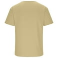 thumbnail image 3 of OGLCCG Deep V Neck T Shirt for Men Muscle Slim Fit Low Cut Stretch Short Sleeve Waffle Tee Tops Solid Color Summer Casual Tshirt,XXXL,Beige, 3 of 6