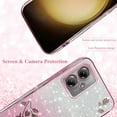 thumbnail image 5 of for Motorola Moto G54 Case Clear Glitter Sparkle Aesthetic Motorola G54 5G Phone Case Silicone Soft Flower Transparent Shockproof Cover Purple Slim (Pink), 5 of 14