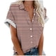 thumbnail image 1 of Mujeres Pantalones Cortos Impresos Manga Corta con Cuello en V Blusa Superior, Casual Y Elegante Corto para las Mujeres Verano Casual, 1 of 1