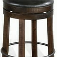 thumbnail image 4 of Flint Swivel Counter Stool Set of 2, Black Faux Leather, Dark Brown, 4 of 6