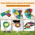 thumbnail image 3 of 3 Way Foldable Rabbit Tunnel Dwarf Rabbit Hideout Small Animal Activity Tunnel Toys for Rabbit Ferret Guinea Pig with Ball 80X25cm,, 3 of 5