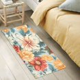 thumbnail image 2 of Luxury Bathroom Rug 39"x20" Non Slip Bedroom Mat Plush Shaggy Absorbent Bath Rugs Washable Carpet for Kitchen Shower and Tub Red Flowers Orange, 2 of 6