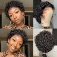 thumbnail image 4 of Short Pixie Cut Wigs for Women 6 Inch 13x1 Lace Front Human Hair Wigs Remy Brazilian Curly Wigs Transparent Lace Natural Black, 4 of 6
