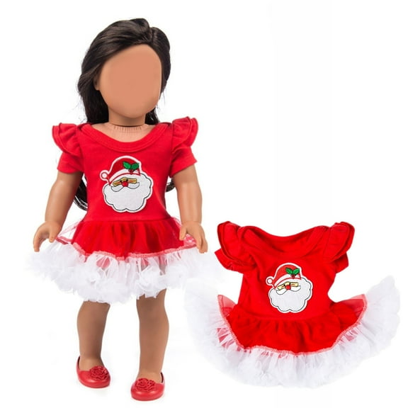 18 Inch Doll Dress Beautiful Clothing Set For Dolls Christmas Outfit No Doll Included Elastic Material Easy To Wear 1Pc Dress Only 0.07Lb