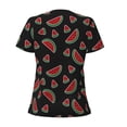 thumbnail image 3 of Uemuo Watermelon Drawing Women's Deep V-Neck Low Cut Tops - Casual Loose Fit with Stainless Steel Loop, Soft, Breathable, Perfect for Office, Travel, and Daily Wear-Small, 3 of 5