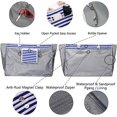 thumbnail image 4 of Bolsa de playa de lona impermeable de gran tamaño a rayas de 1 pieza, adecuada para viajes, bolsa grande para piscina para viajar por todo el mundo, 4 of 5