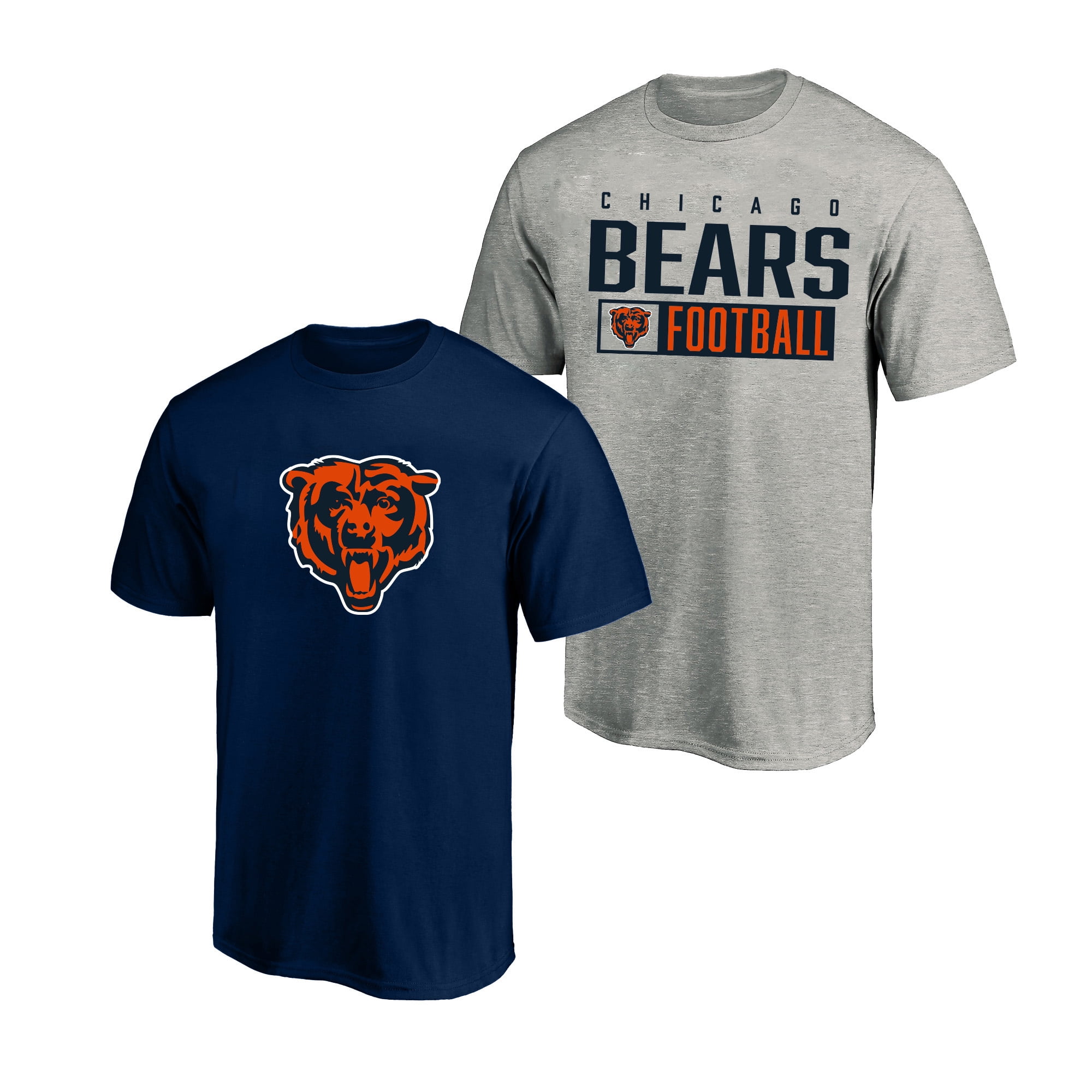 Men's Fanatics Heather Gray/Navy Chicago Bears Big & Tall 2-Pack T-Shirt Set