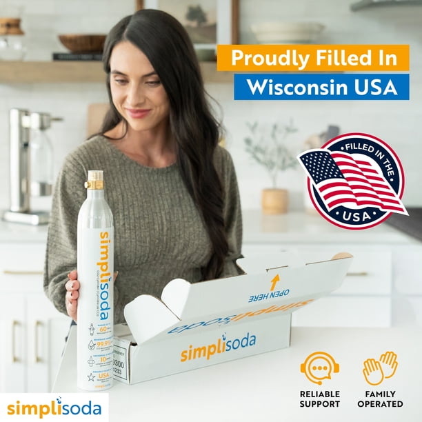 Simpli Soda, 60L CO2 Cylinder, Blue Screw-In, 14.5 oz - Walmart.com