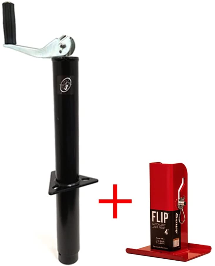 Southwest Wheel 2,000 lbs. top Wind RAM AFrame Trailer Jack w/ 4" Flip