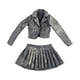 thumbnail image 5 of Conjunto de chaqueta corta y falda plisada a escala 1:6 para vestir figuras de acción portátiles Gris negro, 5 of 9