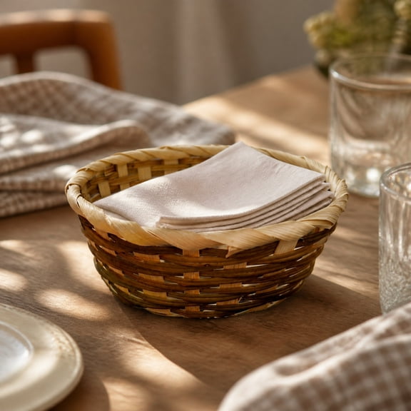 YFGEFTR Woven Basket Snack Container, Small Bread & Fruit Baskets, Food Storage Basket for Kitchen Restaurant Display Decor