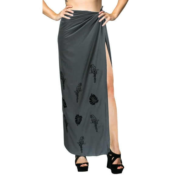 HAPPY BAY Women's Beachwear Sarong Bikini Skirt Swim Cover up Swimwear Summer Wraps Swimsuit Beach Wrap Coverups for Women One Size Grey_B742