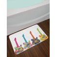 thumbnail image 2 of Popstar Party Bath Mat, Set of Electric Guitars with Colorful Flowers Stars Circles Abstract Patterns, Non-Slip Plush Mat Bathroom Kitchen Laundry Room Decor, 29.5 X 17.5 Inches, Multicolor, Ambesonne, 2 of 2