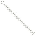 thumbnail image 2 of Auriga Fine Jewelry 925 Sterling Silver Heart and Circle Link Bracelet 7.5 inch for Women, 2 of 6