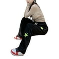 thumbnail image 4 of Women Streetwear Sweatpants Drawstring Elastic Waist Loose Wide Leg Joggers Y2k Star Print Pants Harajuku Trousers, 4 of 5