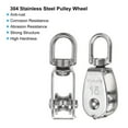 thumbnail image 5 of Set of 6 M15 Single Pulley Block with Spring Snap Hook, 304 Stainless Steel Pulley Wheel Loading 80lbs, 5 of 6