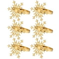 thumbnail image 3 of 6Pcs Christmas Tissue Buckles Festive Snowflake Napkin Decorations (Golden), 3 of 7