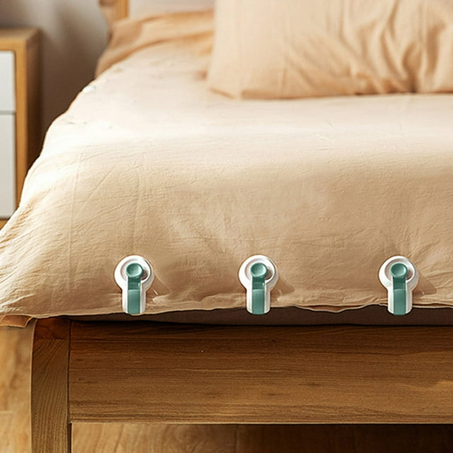 Fiudx Pinzas para Sujetar Colchas, Práctico Soporte para Sábanas, Diseño Seguro y Cómodo, Multiusos para Colchas, Fundas de Sofá, Cortinas y Alfombras, Juego de 6, Fácil Instalación.