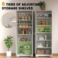 thumbnail image 3 of UPGO 70" Tall Storage Pantry Cabinet, Bathroom Floor Organizer Storage Cabinet with 2 Doors and 6 Adjustable Shelves, Standing Utility Cabinet for Dining Room, Food Storage and Kitchen, White, 3 of 12