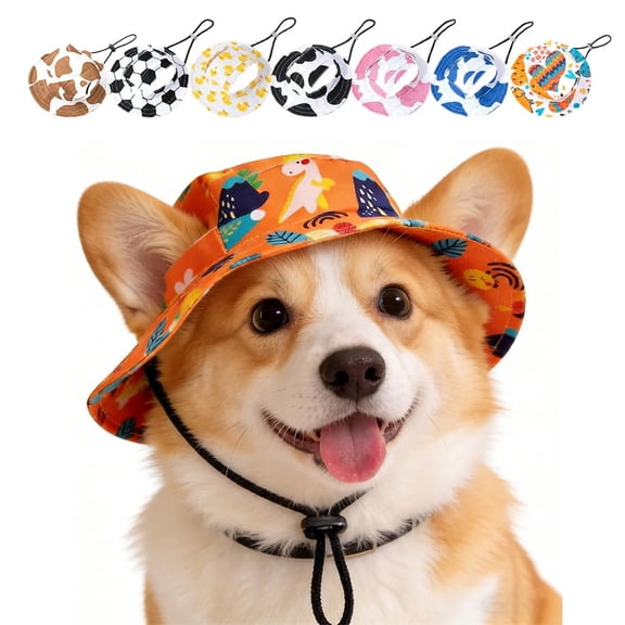 Adjustable Cotton Dog Sun Hat with Ear Holes, Tie Dye Printed Breathable Pet Trucker Hat UV Protection Outdoor Cap for Small Medium Dogs & Cats