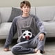 thumbnail image 3 of Conjunto de Pijama de franela cálida para hombre y mujer, ropa de dormir de Panda para pareja, Pijama familiar, ropa de noche para amantes, pijamas casuales de animales, Otoño e Invierno, 3 of 4