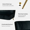 thumbnail image 4 of 3 Piece Living Room Sofa Set with Upholstered Loveseat Couch Armless Accent Chairs Black, 4 of 9