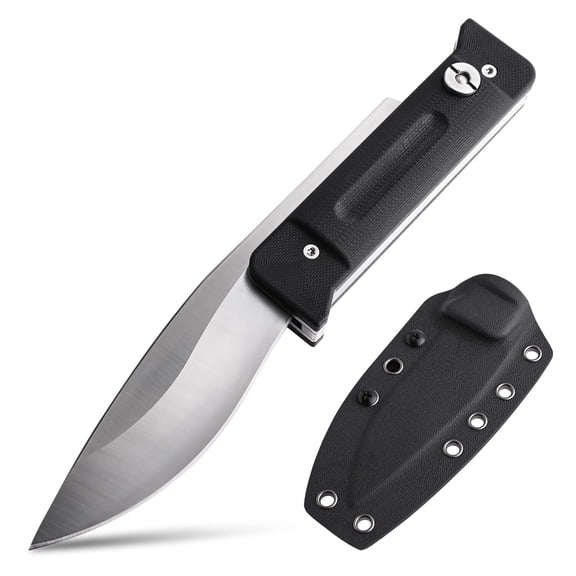 Portable Stainless Steel Folding Utility Knife with Kydex Belt Sheath Multi-purpose Outdoor Camping Cutting Tool