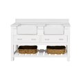 thumbnail image 4 of KBC Charlotte 60" Wood Double Farmhouse Vanity w/ Quartz Stone in White, 4 of 8