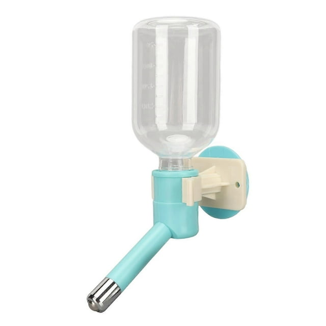 Pet Cage Water Dispenser Cat Hanging Auto Watering Bottles for Small Animals Dog Rabbit Guinea Pigs Hamsters 200ml Blue