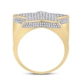 thumbnail image 3 of 10K Yellow Gold Mens Round Diamond Star Statement Ring 1-1/2 Cttw, Mens Size: 7-13, 3 of 4
