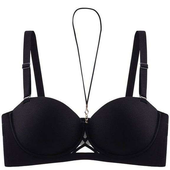 SMihono Women's Push Up Bra Underwire Padded T-Shirt Bra Wedding Bra Underwire Bra Push Up Comfort Multiway Bras with Straps Black 34