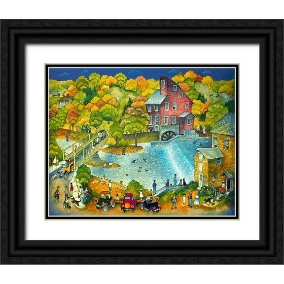 Bell, Bill 14x12 Black Ornate Wood Framed with Double Matting Museum Art Print Titled - The Old Mill