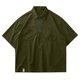 thumbnail image 4 of Blusa y camisa de manga corta con cuello vuelto para hombre, de color liso, holgada, informal, con bolsillo y cremallera, de poliéster., 4 of 5