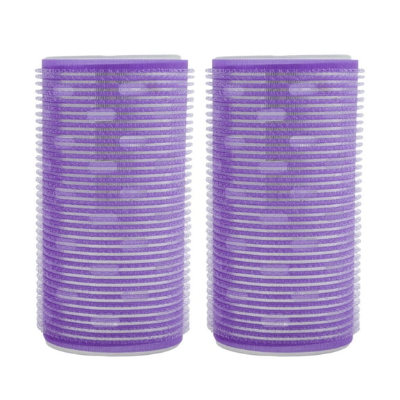 Unique Bargains 2 Pcs Cylindrical Heat-conducting Hair Rollers Purple