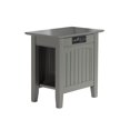 thumbnail image 2 of AFI Table d'Appoint en Bois Massif avec Chargeur d'Appareils, Gris, 2 of 7