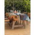 thumbnail image 3 of Outdoor Table Cloth with Umbrella Hole and Zipper, Mountain Waterproof Rectangle Tablecloth 54"x80", Modern Landscape Oil Painting Abstract Art Washable Table Cover for Outside Party Patio Picnic, 3 of 8