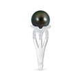 thumbnail image 3 of ANGARA Tahitian Cultured Pearl Criss-Cross Shank Ring in 14K White Gold for Women | June Birthstone, Birthday, Anniversary, Jewelry Gift for Women | Pearl Ring, 3 of 8