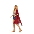 thumbnail image 4 of Beautybatik Maroon Women Long Solid Kimono Cardigan Shawl Wrap Swimsuit Cover Up Jacket One Size, 4 of 4