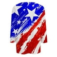 thumbnail image 5 of WEANT Womens Summer Plus Size Tops July 4th Casual Independence Day Crew Neck 3/4 Sleeve Ladies Blouses Trendy T Shirts Boho American Flag Outfits for Women Royal Blue L, 5 of 5