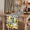 thumbnail image 2 of Table Runners 70 Inches Long Dress Scarves, Spring Gnomes Farmhouse Coffee/Dining/Kitchen Table Decor, Holiday Table Runner, Botanical Budding Sunflowers Buffalo Plaid 13x70 Inch, 2 of 9