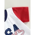 thumbnail image 6 of Bagilaanoe 4th of July Clothes for Toddler Baby Boys Short Sleeve Letter Print T-Shirt Tops + Stars Stripe Shorts 6M 12M 18M 24M 3T Kids Independence Day Outfits 2pcs Short Pants Set, 6 of 9