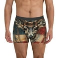 thumbnail image 1 of Balery American Flag Deer Art Calzoncillos bóxer para hombre, ropa interior de algodón suave y transpirable con cinturilla de nailon-Small, 1 of 5