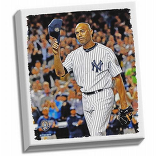 New York Yankees Mariano Rivera Final Game Tip Cap Étiré 22x26 Toile
