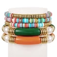 thumbnail image 3 of AEXTO Colorful Beaded Bracelets for Women Heishi Bracelet Set Gold Bead Bracelets Resin Acrylic Bangle Bracelets Stackable Stretch Strand Bracelet, 3 of 6