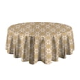 thumbnail image 5 of Golden Christmas Pattern Round Tablecloth 60"x60",Wrinkle Wipeable Table Cloth for Kitchen Dining Room Picnic Patio Party, 5 of 6