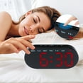 thumbnail image 3 of Unique Bargains 2 Pcs Oval Digital Alarm Clock Bedroom Black Red/White Red, 3 of 6