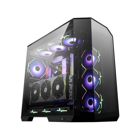 MSI MAG PANO 100L PZ Project Zero Mid Tower ATX Gaming Case, ABS Plastic, SPCC Steel, Tempered Glass, Support Back-Connect, 270-degree Panoramic Display, GPU Support Stand, Dust Filter