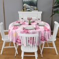 thumbnail image 2 of Pink Christmas Tree Round Tablecloth 60"x60",Wrinkle Wipeable Table Cloth for Kitchen Dining Room Picnic Patio Party, 2 of 6