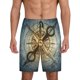 thumbnail image 1 of Balery Vintage Compass Pantalones cortos de pijama de punto de algodón para hombre con cinturilla y bolsillos-X-Large, 1 of 6